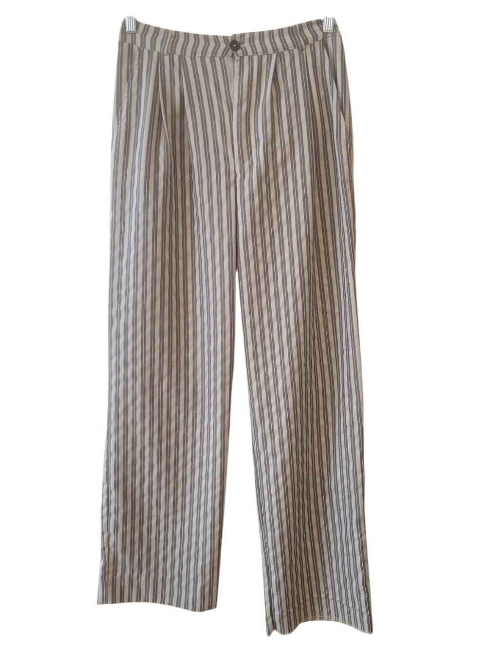 Reformation Gray Striped Wide Leg Trouser Pants  Size 4